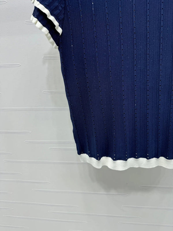 MIUMIU SHORT-SLEEVE PETER PAN COLLAR TOP 274827