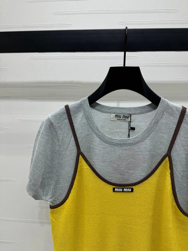 MIU 25S 2 PIECE KNITTED TOP WITH STRAPS 264132