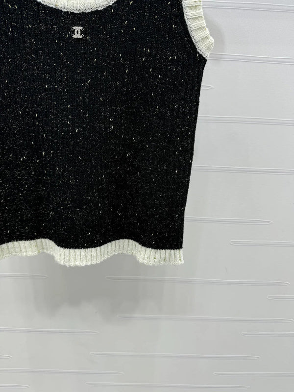 CHANEL ROUND-NECK SEQUIN KNIT VEST 274865