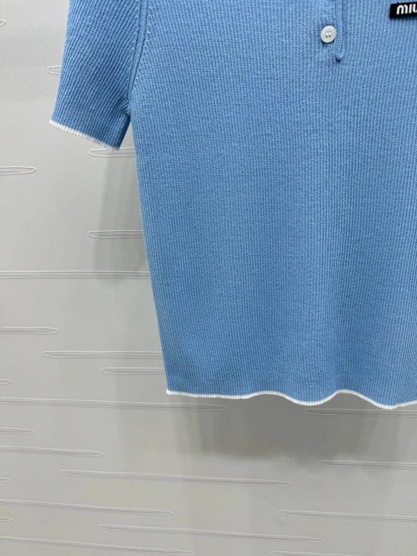 MIUMIU SHORT-SLEEVE KNIT POLO 269421
