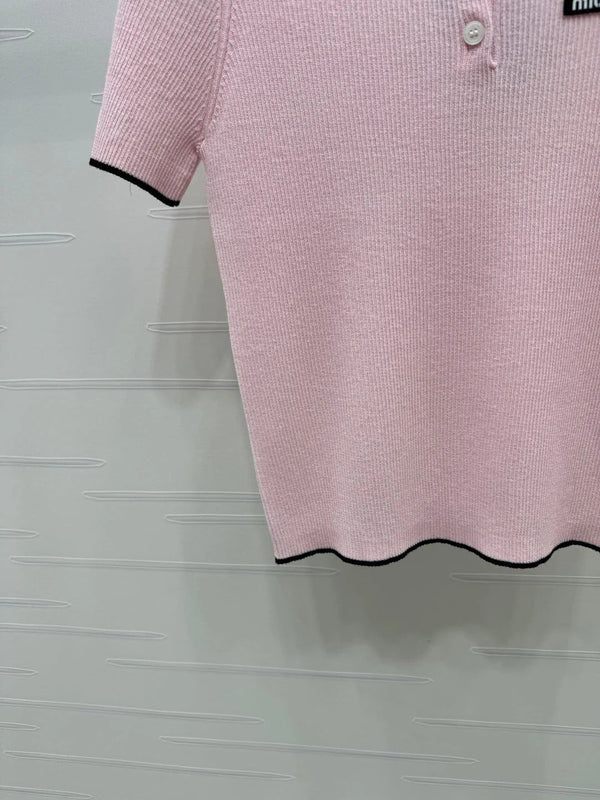 MIUMIU SHORT-SLEEVE KNIT POLO 269423