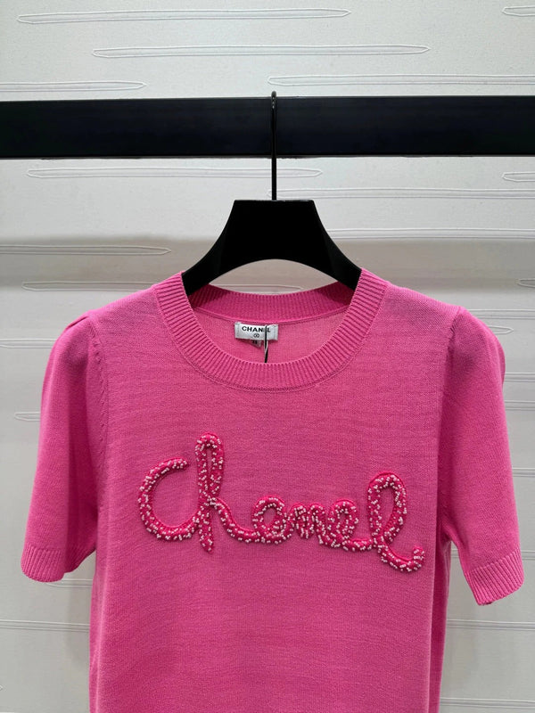 CHANEL SHORT-SLEEVE CREW NECK SWEATER 269418
