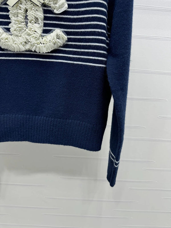 CHANEL CREW NECK LONG-SLEEVE KNIT SWEATER 274954