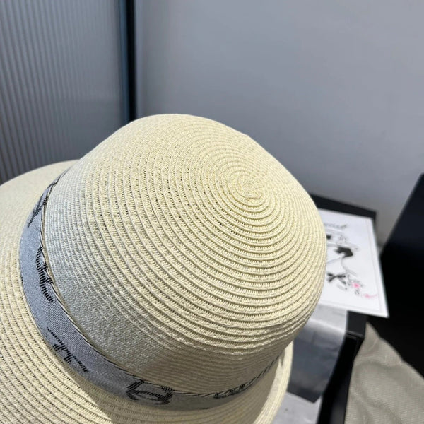 STRAW BUCKET HAT IN IVORY WITH RIBBON BOW 673977