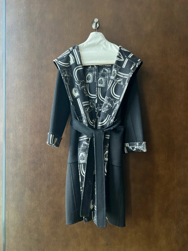 HERMES 25S REVERSIBLE LONG HOODED COAT 049