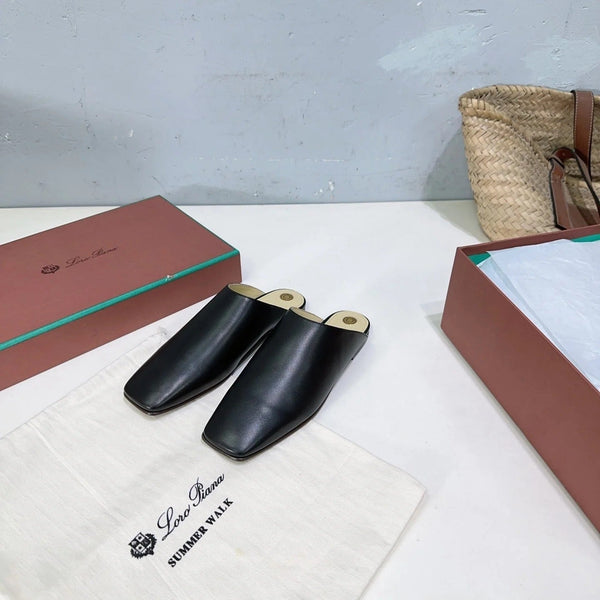 FLAT BUBBLE IN BLACK LAMBSKIN