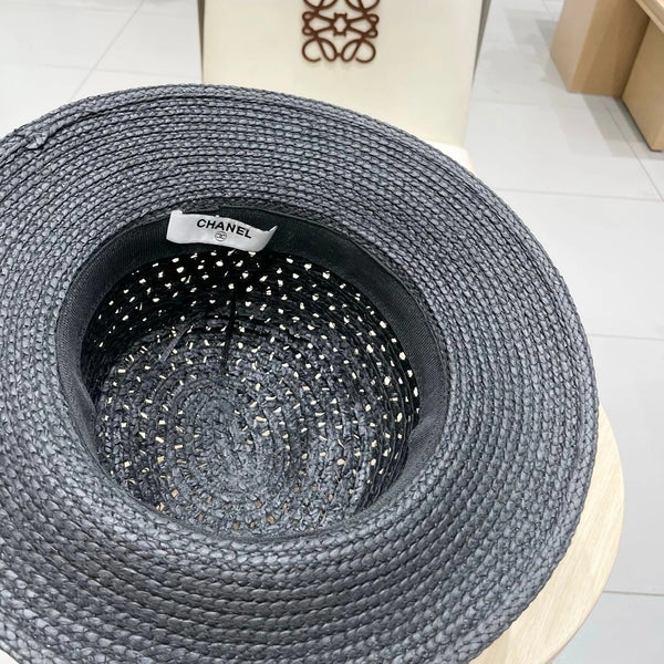 STRAW HAT OPEN WEAVE BLACK 674077
