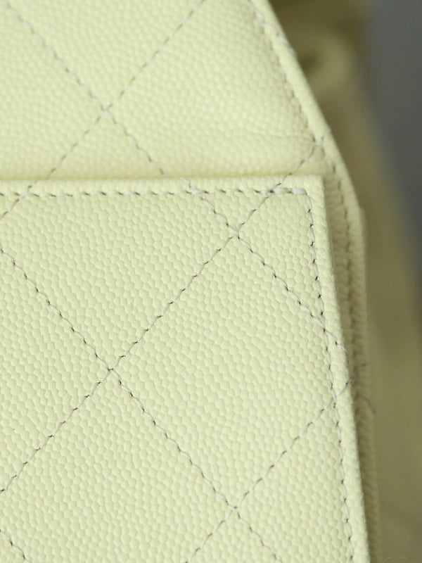 CHANEL 25S HOBO BAG 30 CM IN PASTEL YELLOW LAMBSKIN WITH GOLD HARDWARE