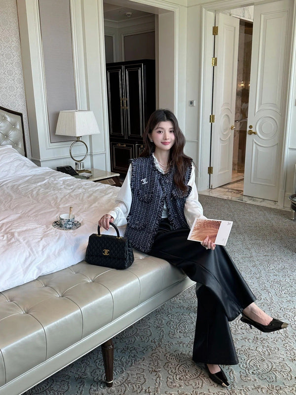 CHANEL 25S ROUND NECK TWEED VEST STYLE 151