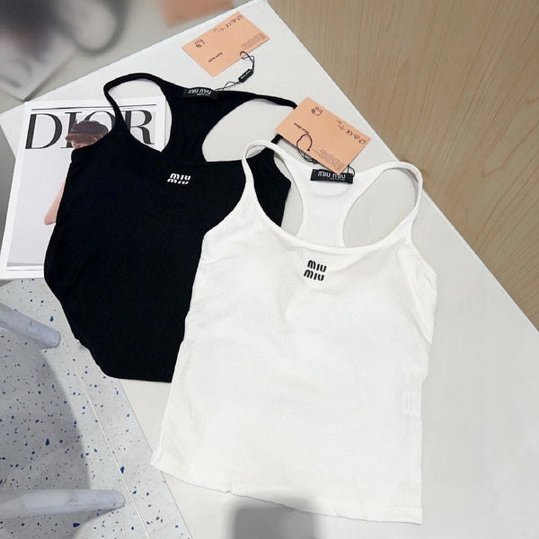 CAMISOLE 617513 IN WHITE COTTON RIBBED KNIT