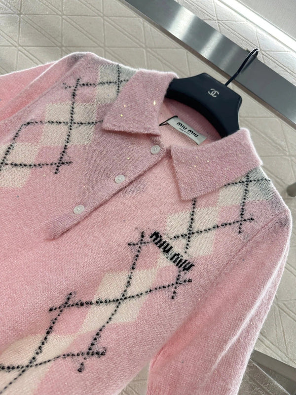 MIUMIU TOP IN MAGLIA A MANICHE CORTE STYLE 24