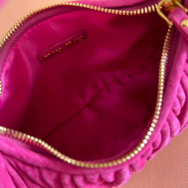 MIU MIU SUEDE HANDBAG 23 DEEP FUCHSIA