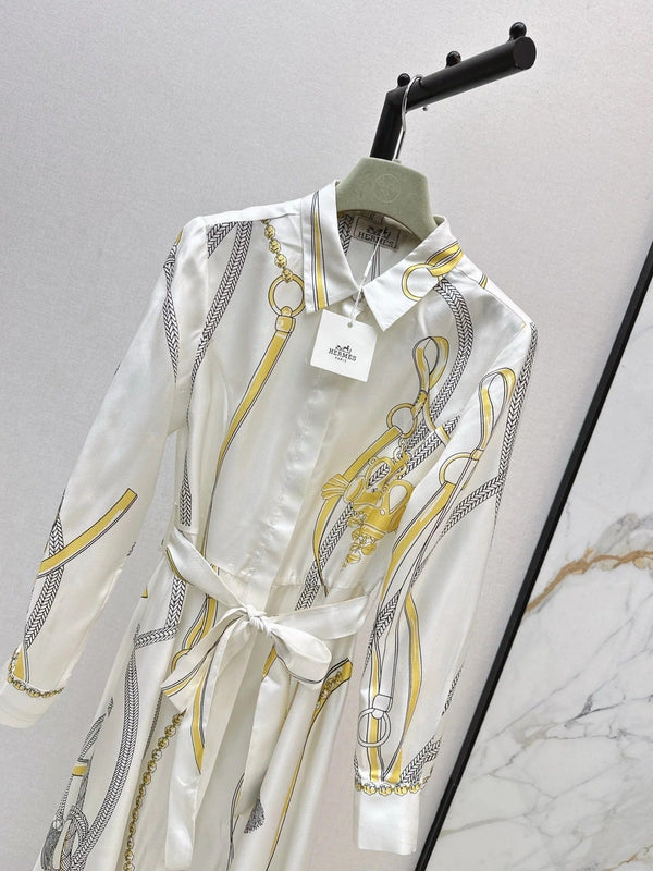 HERMES 25S LONG SILK DRESS 043