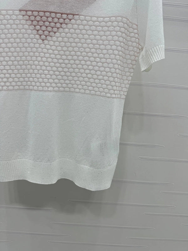 MIUMIU SHORT-SLEEVE EMBROIDERED LOGO T-SHIRT 269462