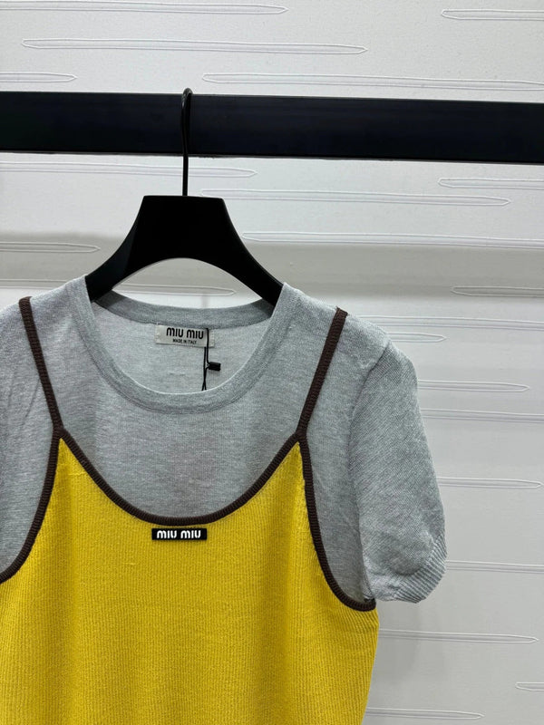MIU 25S 2 PIECE KNITTED TOP WITH STRAPS 264132