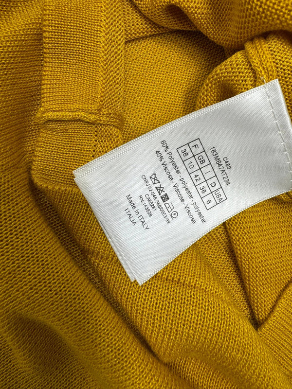 DIOR V-NECK KNITTED SHORT-SLEEVE T-SHIRT YELLOW 274935