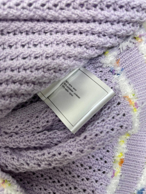 CHANEL 25S LONG SLEEVE OPEN-KNIT SWEATER STYLE 163