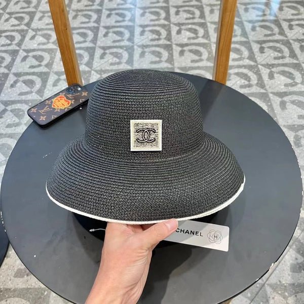 STRAW CLOCHE HAT BLACK 672756