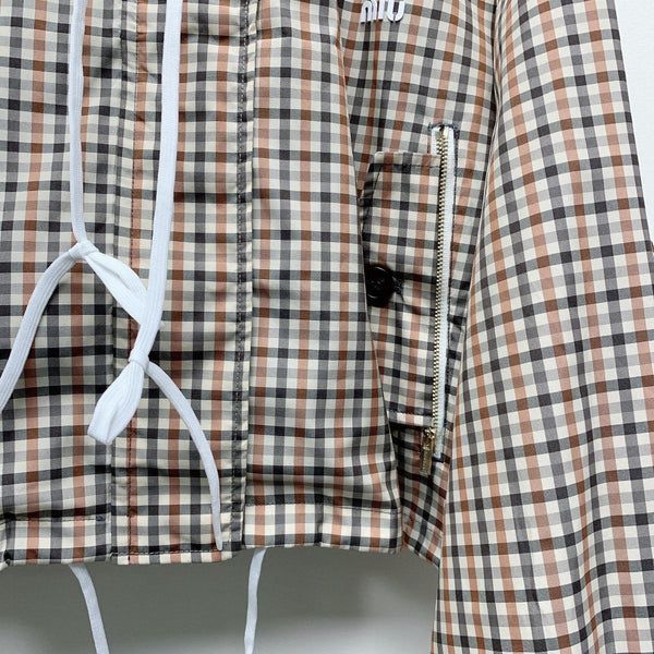 MIUMIU PLAID HOODED JACKET 228063