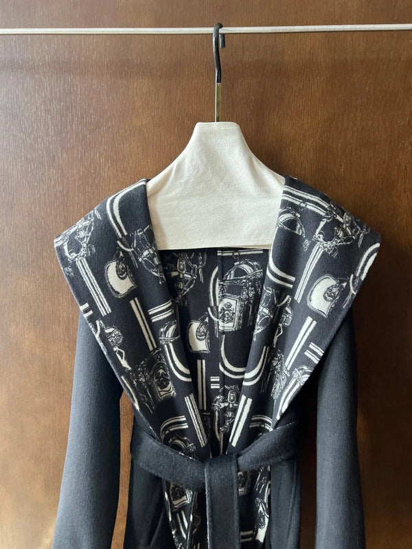 HERMES 25S REVERSIBLE LONG HOODED COAT 047