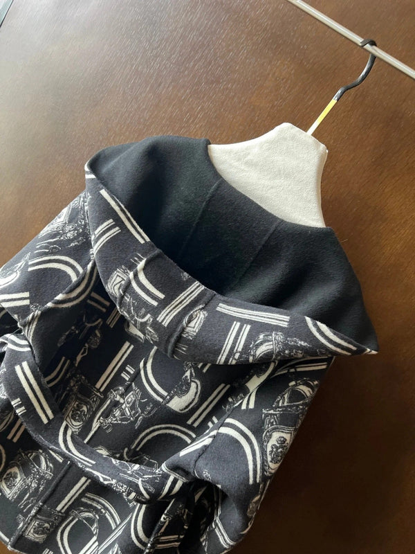 HERMES 25S REVERSIBLE LONG HOODED COAT 047