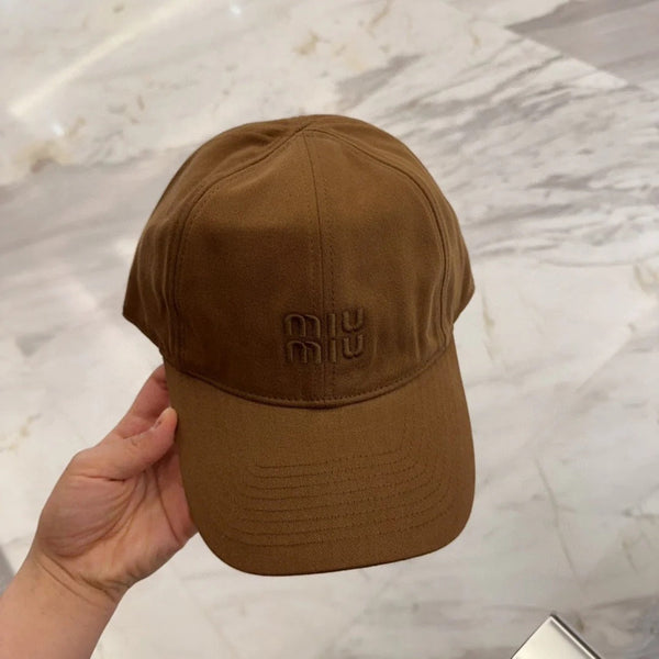 MM BASEBALL CAP IN BROWN FABRIC EMBROIDERED LOGO STYLE 6