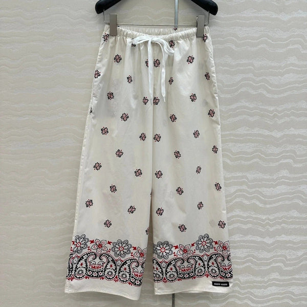 MIUMIU STRAIGHT-LEG CROPPED PANTS WITH ELASTIC WAISTBAND 261440