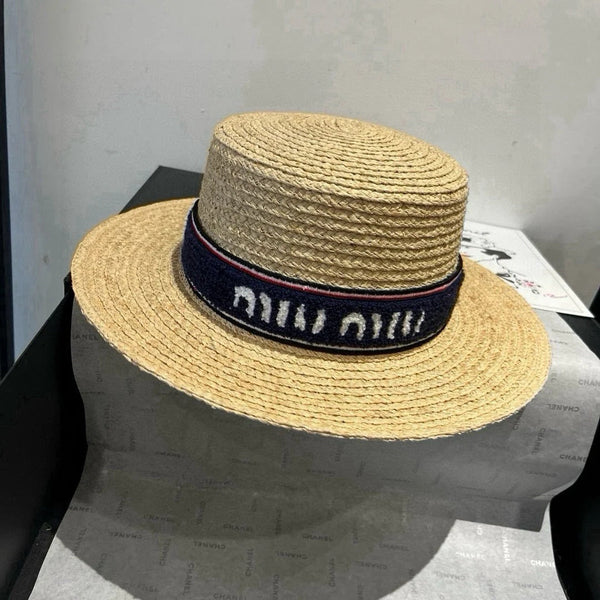 MM STRAW HAT IN BEIGE RAFFIA