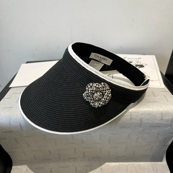 CC SUN HAT MODEM BLACK WITH FLOWER 673934