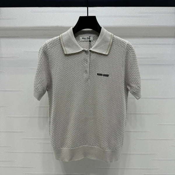 MIUMIU SHORT-SLEEVE KNIT POLO 269487
