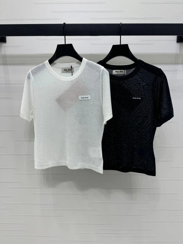 MIUMIU SHORT-SLEEVE T-SHIRT 269472