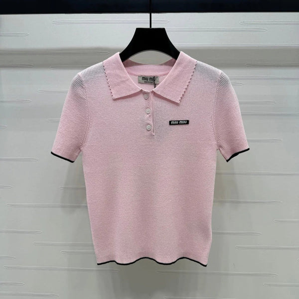 MIUMIU SHORT-SLEEVE KNIT POLO 269423