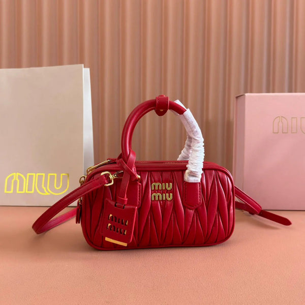 ARCADIE MINI BAG 19 VERMELHO IN MATELASSÉ NAPPA LEATHER