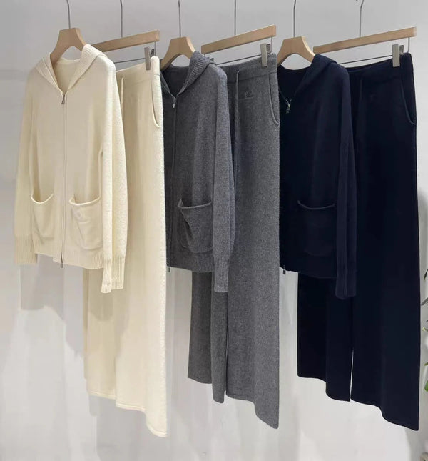 LP KNIT CARDIGAN & WIDE-LEG PANTS SET STYLE 39