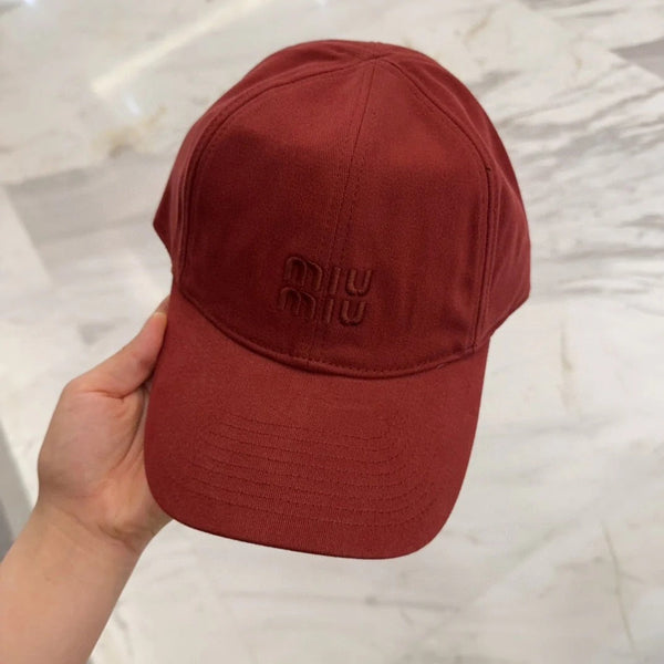 MM BASEBALL CAP IN RED FABRIC EMBROIDERED LOGO STYLE 9
