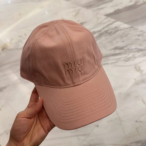 MM BASEBALL CAP IN MELON PINK FABRIC EMBROIDERED LOGO STYLE 4