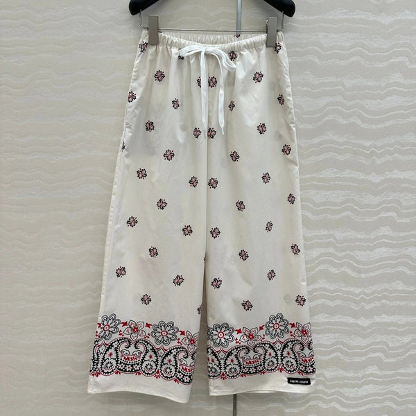 MIUMIU STRAIGHT-LEG CROPPED PANTS WITH ELASTIC WAISTBAND 261440