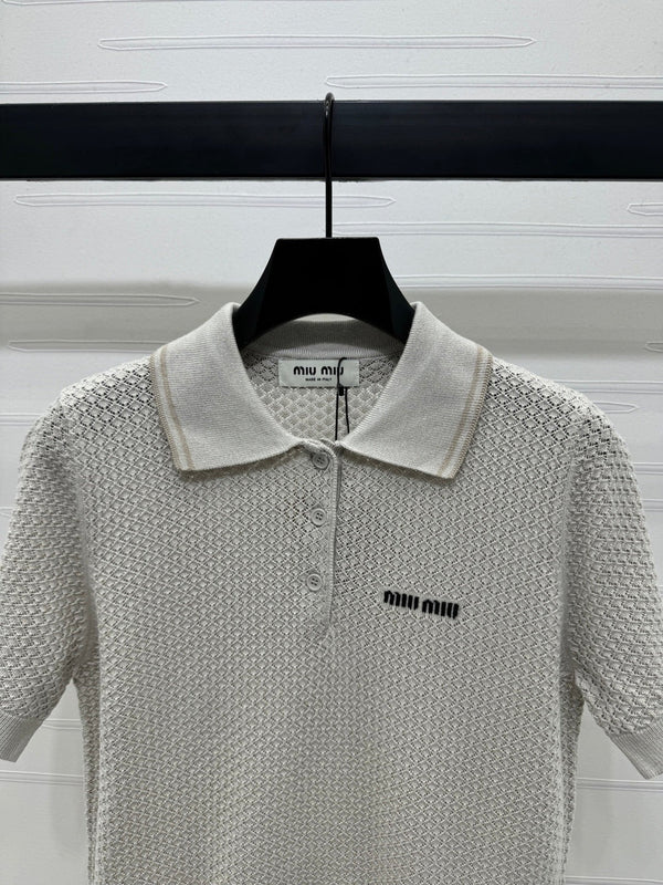 MIUMIU SHORT-SLEEVE KNIT POLO 269487