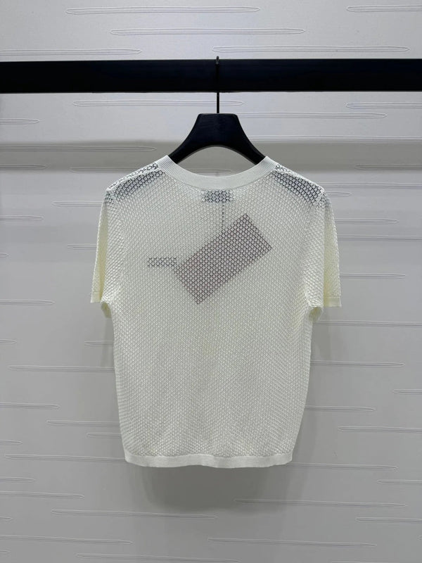 MIU 25S SHORT SLEEVE ROUND NECK CARDIGAN 264268