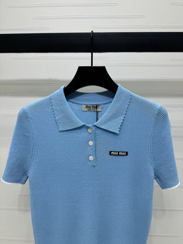 MIUMIU SHORT-SLEEVE KNIT POLO 269421