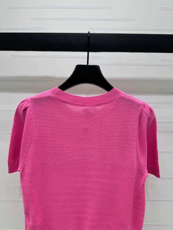 CHANEL SHORT-SLEEVE CREW NECK SWEATER 269418