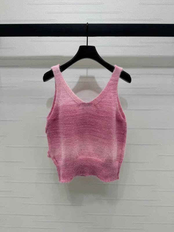 MIUMIU KNIT VEST WITH 3D FLORAL DETAILS 274890