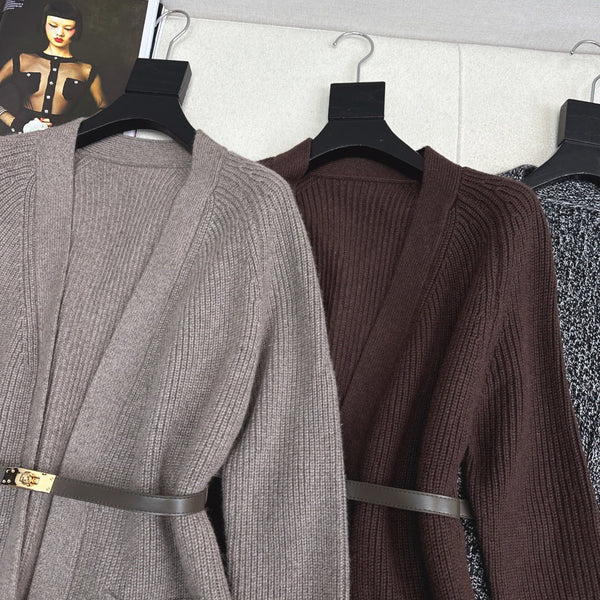 HERMES 25S LONG KNITTED CARDIGAN 082