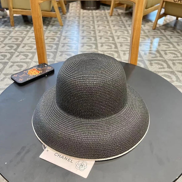 STRAW CLOCHE HAT BLACK 672756