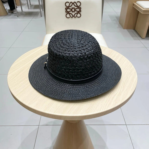 STRAW HAT OPEN WEAVE BLACK 674077
