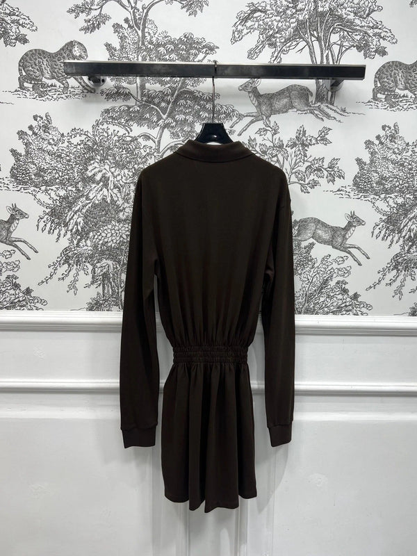 MIU POLO DRESS DARK BROWN 274604