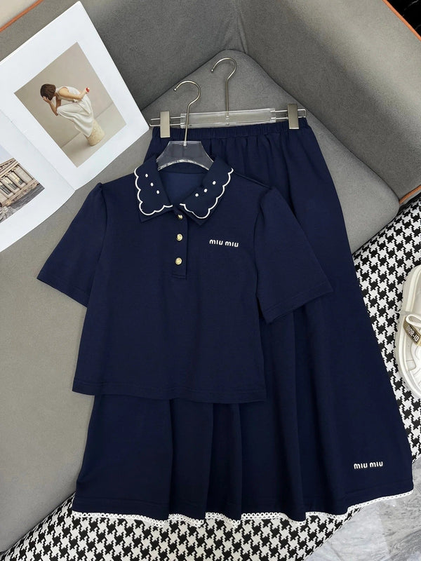 ELEGANT SET – TOP WITH FLOWY A-LINE SKIRT