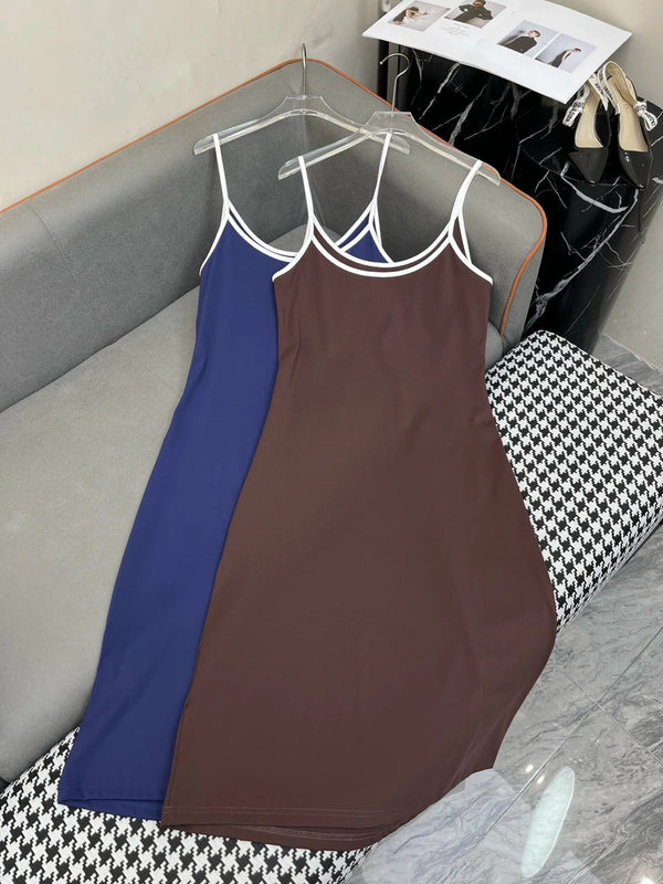 MIUMIU COTTON SPAGHETTI STRAP DRESS 269083