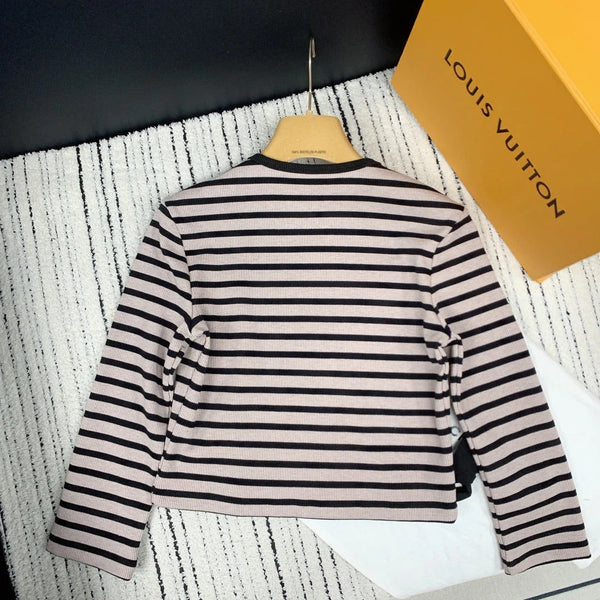 MIUMIU STRIPED KNIT SWEATER WITH CREW NECK 274375