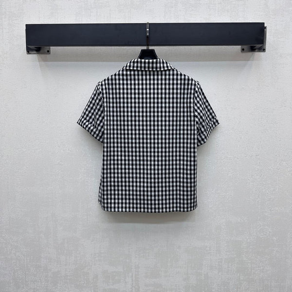 MIU 25S SHORT SLEEVE PLAID SHIRT 264708